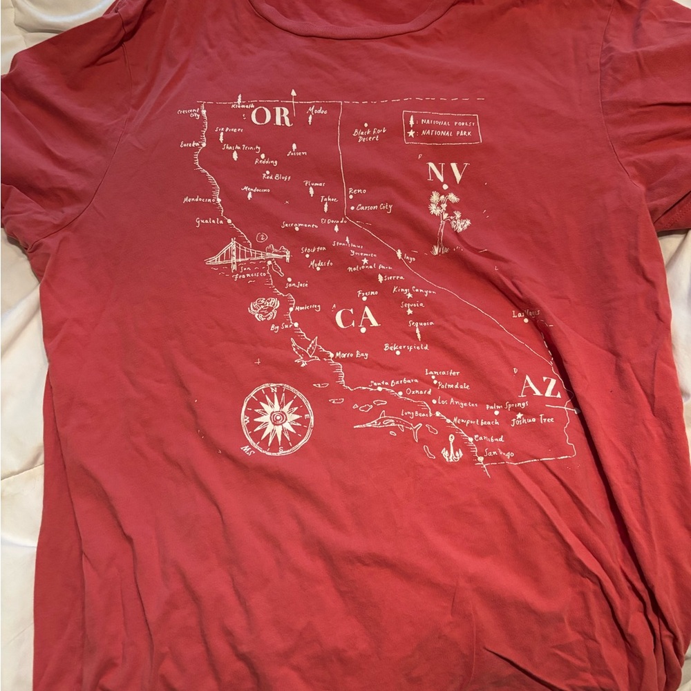 Red Graphic Men’s Shirt J Crew Broken In
